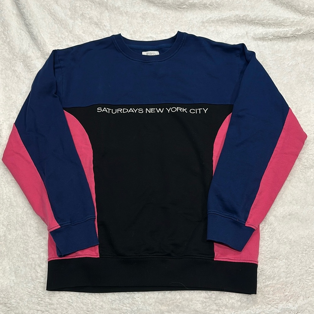 Saturdays New York City Blue and Pink Sweatshirt